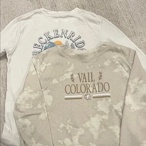 Abercrombie Kids bundle: Beige and White Long Sleeve Tee